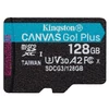 Kép 4/7 - Kingston 128GB SD micro Canvas Go! Plus (SDXC Class 10 UHS-I U3) (SDCG3/128GBSP) memória kártya