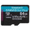 Kép 4/7 - Kingston 64GB SD micro Canvas Go! Plus (SDXC Class 10 UHS-I U3) (SDCG3/64GBSP) memória kártya