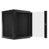 Kép 16/26 - Lanberg WF01-6615-10B 19" 15U SZÉL:600 MÉLY:600 MAG:774 lapraszerelt üvegajtós fekete fali rack szekrény