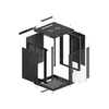 Kép 26/26 - Lanberg WF01-6615-10B 19" 15U SZÉL:600 MÉLY:600 MAG:774 lapraszerelt üvegajtós fekete fali rack szekrény