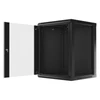 Kép 20/26 - Lanberg WF01-6615-10B 19" 15U SZÉL:600 MÉLY:600 MAG:774 lapraszerelt üvegajtós fekete fali rack szekrény