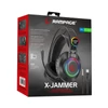 Rampage Fejhallgató - RM-K27 X-JAMMER (mikrofon, 3,5 mm Jack, hangerőszabályzó, nagy-párnás, fekete, RGB LED)
