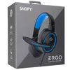 Snopy Fejhallgató - SN-GX1 ERGO (mikrofon, 3.5mm jack, hangerőszabályzó, nagy-párnás, 2.2m kábel, fekete-kék)
