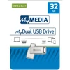 Pendrive, 32GB, USB 3.2 Gen1 + USB-C, alumínium ház, MYMEDIA 
