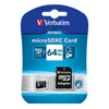 Memóriakártya, microSDXC, 64GB, CL10/U1, 90/10 MB/s, adapter, VERBATIM 
