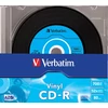 CD-R lemez, bakelit lemez-szerű felület, AZO, 700MB, 52x, 10 db, vékony tok, VERBATIM 