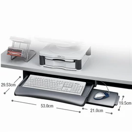 Billentyűzettartó, kihúzható, FELLOWES "Underdesk"