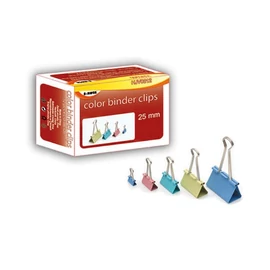 Binder csipesz 25mm színes 12 darabos