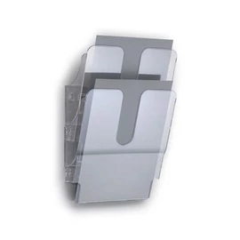 Prospektustartó, fali, álló, A4, DURABLE "FLEXIPLUS 2", átlátszó