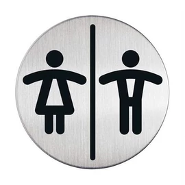 Információs tábla, rozsdamentes acél, DURABLE "Női-Férfi WC"