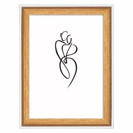 Képkeret, fa, 10x15 cm, "Silhouette", natúr