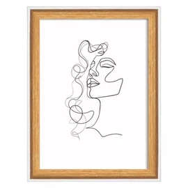 Képkeret, fa, 13x18 cm, "Silhouette", natúr