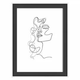 Képkeret, fa, 13x18 cm, "Silhouette", fekete