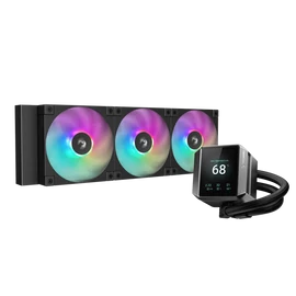 DeepCool CPU Water Cooler - MYSTIQUE 360 ARGB (max 21dB; max. 123,09 m3/h; 3x12cm, LED kijelző, fekete)