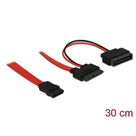 DeLock Cable Slim SATA female > SATA 7 pin + SATA 15 pin 5 V 30cm