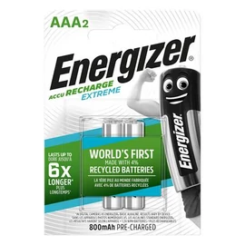 Tölthető elem, AAA mikro, 2x800 mAh, előtöltött, ENERGIZER "Extreme"