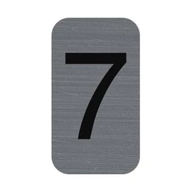 Információs tábla, öntapadó, 2,5x4,4 cm, alumíniumhatású, EXACOMPTA, 7-es
