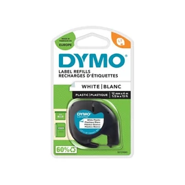 Feliratozógép szalag,műanyag 12 mm x 4 m, DYMO "Letratag", fehér