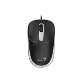 Egér, vezetékes, optikai, normál méret, USB, GENIUS "DX-123", fekete-szürke