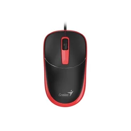 Egér, vezetékes, optikai, normál méret, USB, GENIUS "DX-123", fekete-piros