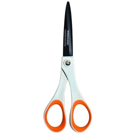 Olló, általános, tapadásmentes, 18 cm, FISKARS "Non-Stick", fehér