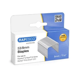 Tűzőkapocs, 53/8, horganyzott, RAPESCO, 2000db/doboz