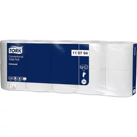 Toalettpapír, T4 rendszer, 10tek/cs, 2rétegű, 12,5cm átmérő, Universal, TORK, fehér
