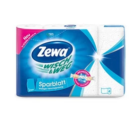 Háztartási papírtörlő, 2 rétegű, 4 tekercses, ZEWA "Wisch&amp;Weg sparblatt"