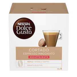 Kávékapszula, 16 db, NESCAFÉ "Dolce Gusto Cortado", koffeinmentes