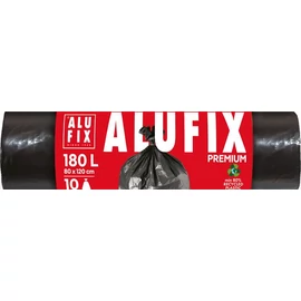 Szemeteszsák 180 l, 10 db, 80x120 cm, 45 µ, ALUFIX, fekete