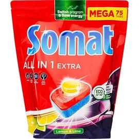 Mosogatógéptabletta, 75 db, SOMAT "All in 1 Extra", Lemon&amp;Lime