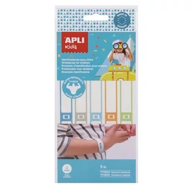 Azonosító karszalag, kézzel írható, tyvek, 5 db, APLI Kids
