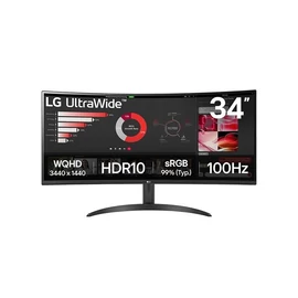 LG 34" 34WR50QK-B.AEU UWQHD VA 100Hz HDMI/DP ívelt monitor