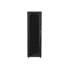 Lanberg FF01-6642-12B 19" 42U SZÉL:600 MÉLY:600 MAG:2047 lapraszerelt üvegajtós fekete rack szekrény