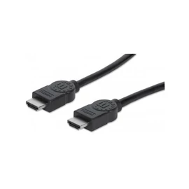 Manhattan Kábel - HDMI to HDMI (Ethernet HEC, ARC, 3D, 4K, Shielded, 3m, Fekete)