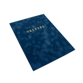 Oklevéltartó A4, prémium, arany nyomattal, Bluering kék
