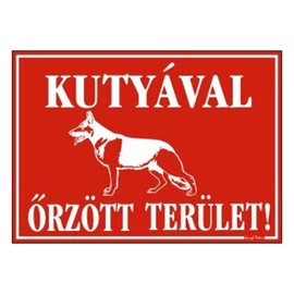 Piktogram Kutyával őrzött terület! piros
