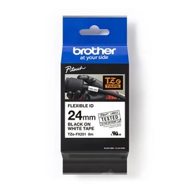 Feliratozógép szalag, flexibilis ID, 24 mm x 8 m, BROTHER, "TZe-FX251" fehér-fekete