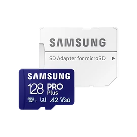 Samsung MicroSD kártya - 128GB MB-MD128SA/EU (PRO PLUS, R180/W130, adapter, 128GB)