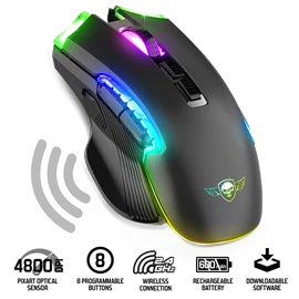 Spirit of Gamer ELITE-M70 4800DPI fekete vezeték nélküli gamer egér