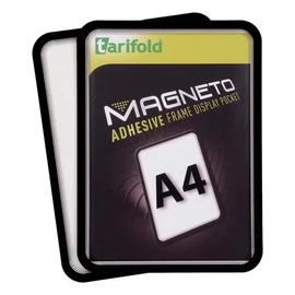 Mágneses tasak, öntapadós háttal, A4, TARIFOLD "Magneto", fekete, 2db/cs