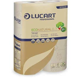 Toalettpapír, 3 rétegű, kistekercses, 27,5 m, LUCART "EcoNatural 6.3" barna, 6tek/cs