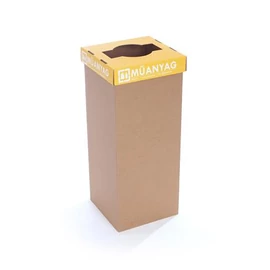 Szelektív hulladékgyűjtő, újrahasznosított, 60 l, RECOBIN "Office", sárga