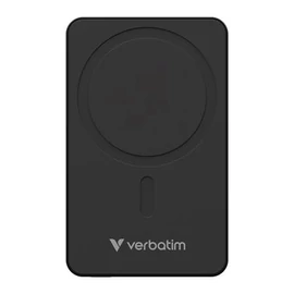 Power bank, mágneses (vezeték nélküli), 10.000mAh, VERBATIM "Charge n Go Essentials", fekete