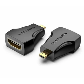 ADAPTER micro HDMI/M -> HDMI/F (4K,fekete), Vention
