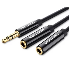 KÁBEL 3.5mm jack/M -> 2*3.5mm jack/F, 0,3m (ABS), Vention