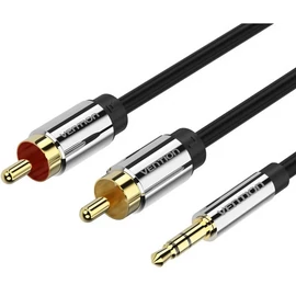 KÁBEL 3.5mm jack/M -> 2*RCA/M, 3m, (audio), Vention