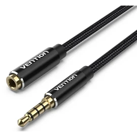 KÁBEL 3.5mm jack/M -> 3.5mm/F , 5m, (hos,audio,fek), Vention