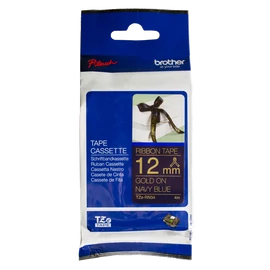 Brother TZE-RN34 selyem szövet P-touch szalag (12mm) Gold on Navy Blue - 4m