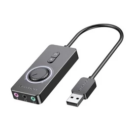 HANGKÁRTYA USB 2.0 -> 3*3.5mm, (stereo) 0,15, Vention
